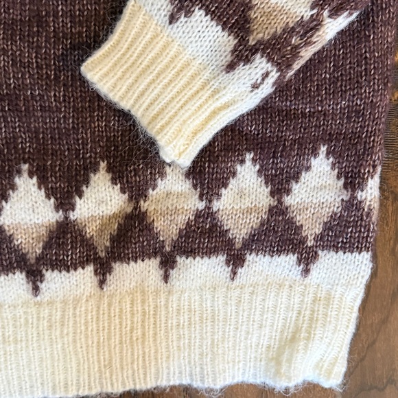 Pink Lily Cream and Brown Knit Sweater, size medium. - Picture 2 of 5